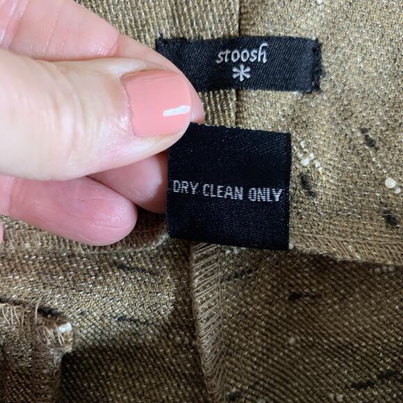 Stoosh Women Y2K Low Rise Dress Pants Sz 3 Tan Confetti Wide Flare Cuffed Office - Picture 10 of 12